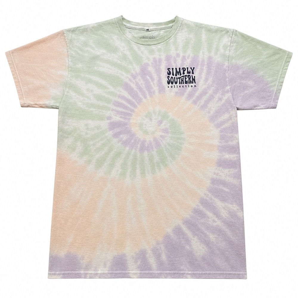 Simply Southern Blessed Are The Peacemakers Tie Dye T-Shirt Pastel Medium